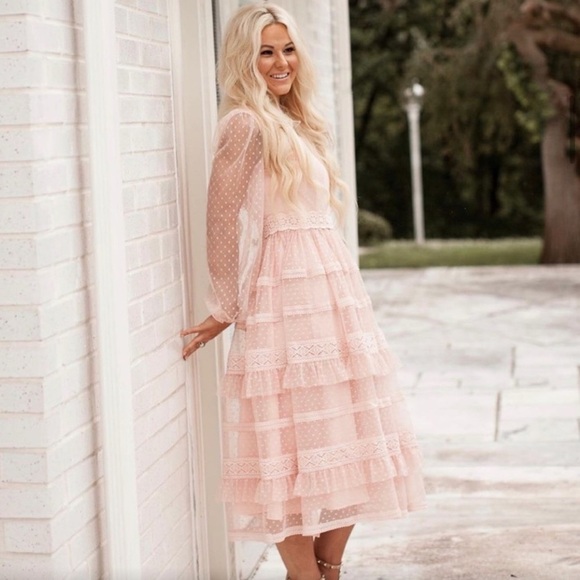 Rachel Parcell Pink Tiered Sundress with Square Neck - Picture 2 of 14